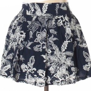 Aeropostale Navy Blue Floral Print Skirt